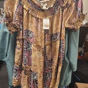 Bohemian Patchwork Smock Like Shirt